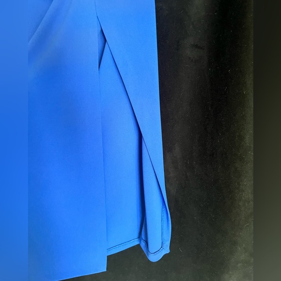 Zara Blue Midi Skirt Ruched with Side Slit Size S - Picture 2 of 5